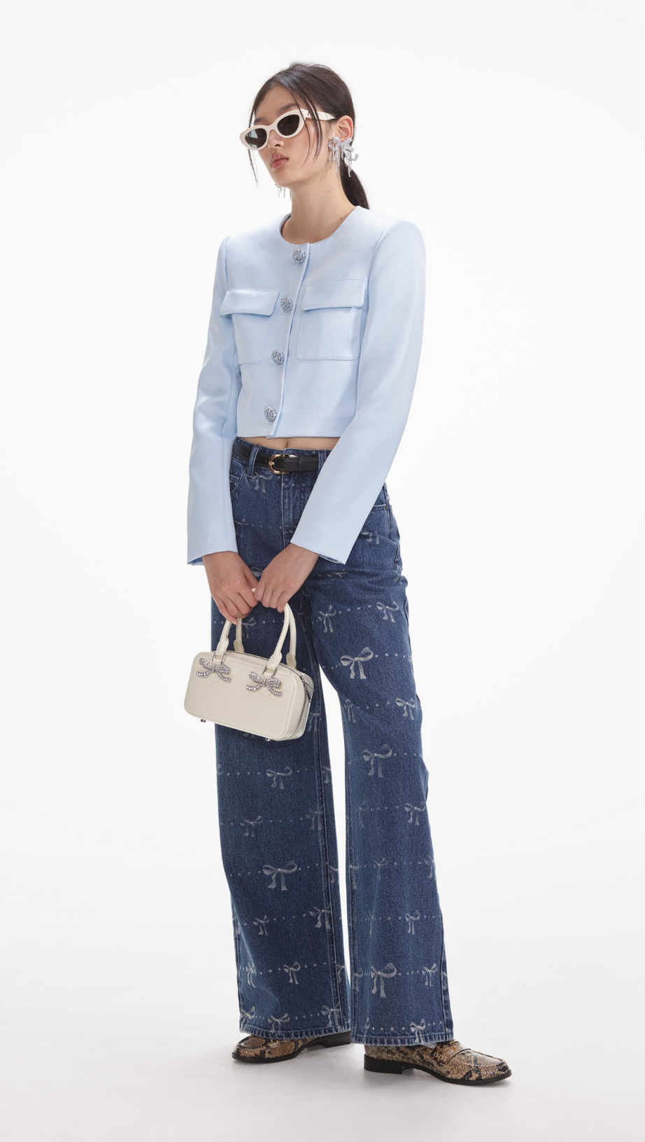 BOW PRINT JEANS