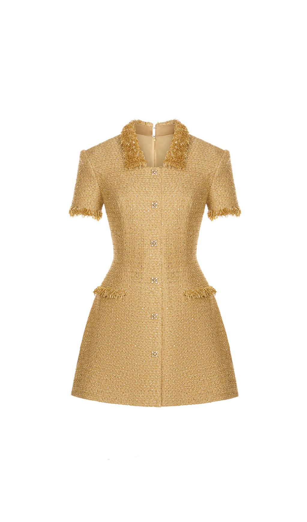 GOLD EMBELLISHED MINI DRESS