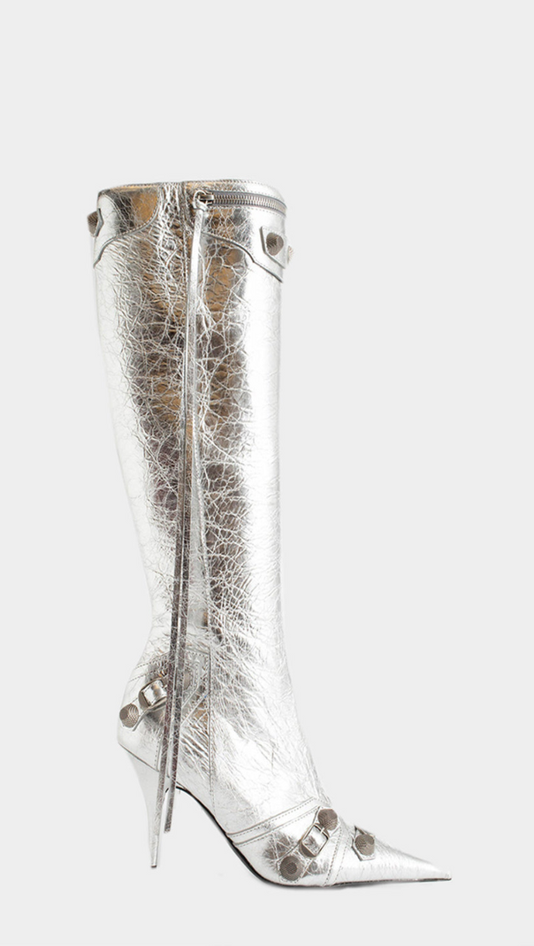 AIIZIE SHILIA ZIP KNEE-HIGH BOOTS - SILVER - product image