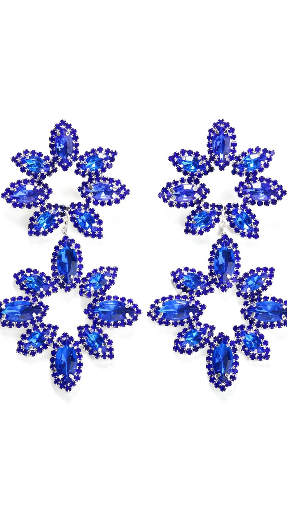 Brittanie Blumen-Strass-Ohrringe