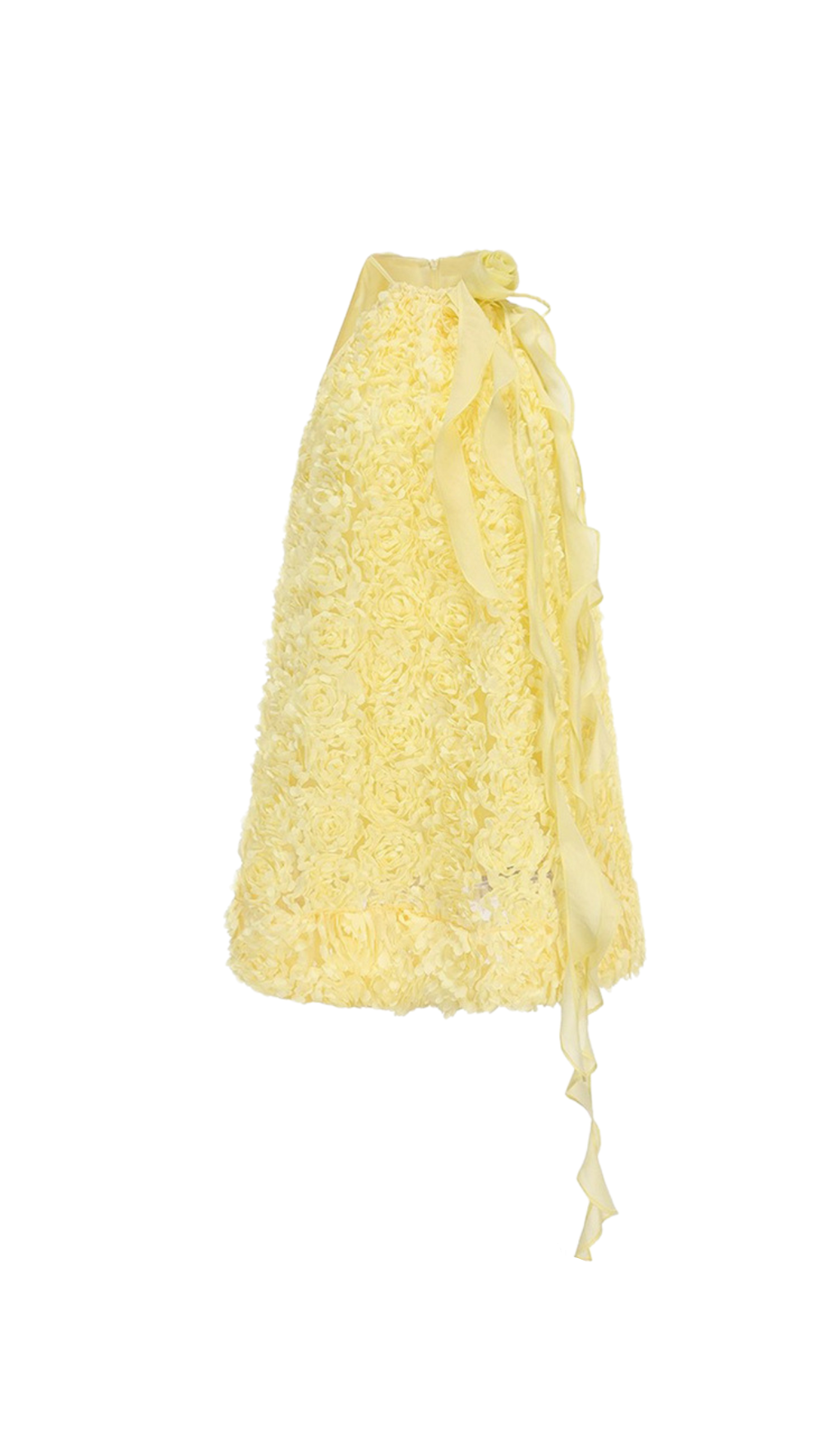 Neckholder-Minikleid mit Schleife in Gelb