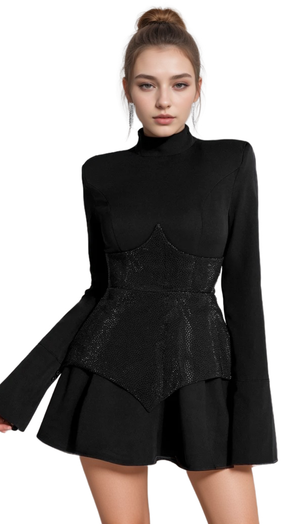 ATHENA KEILANI BLACK LONG SLEEVE MINI BODYSUIT