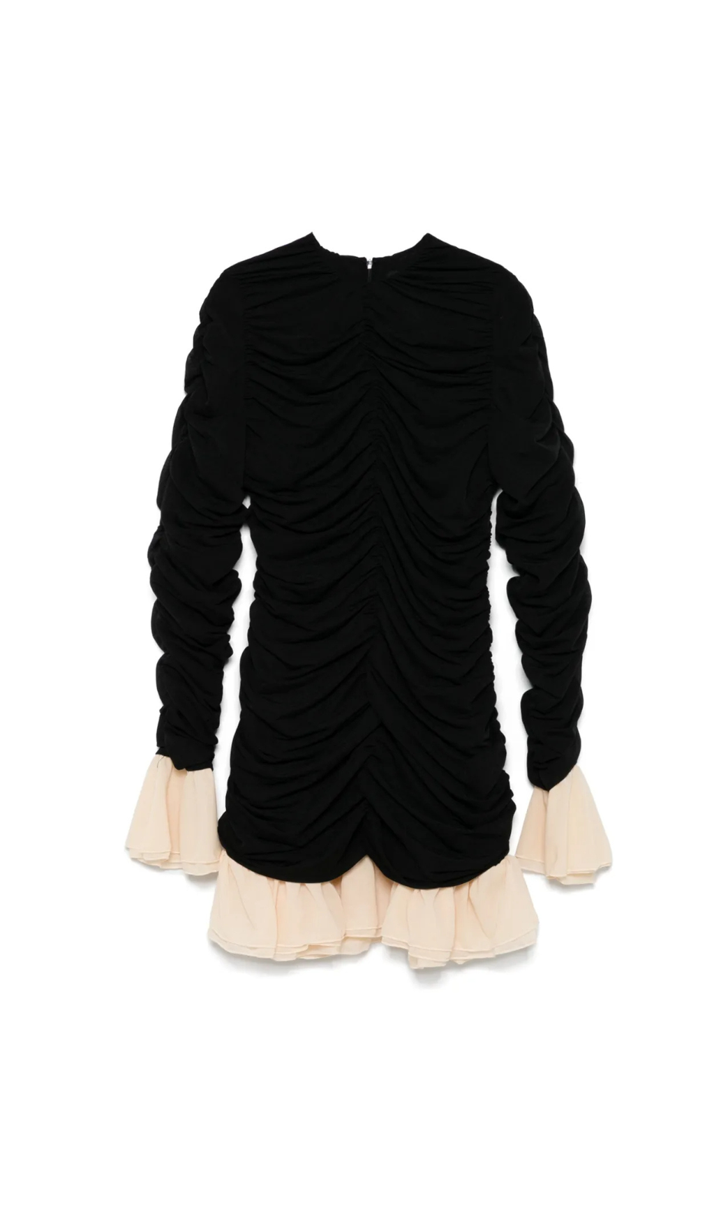 MINI ABITO A MANICHE LUNGHE CON RUCHES NERO