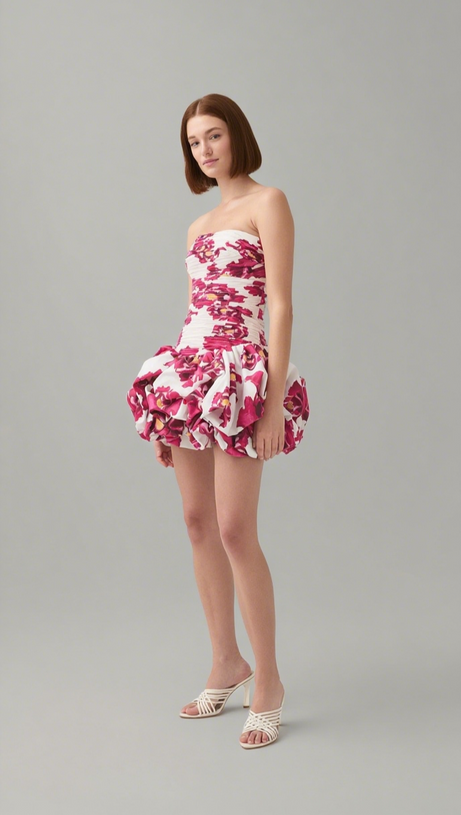 VIOLETTE BUBBLE HEM MINI DRESS