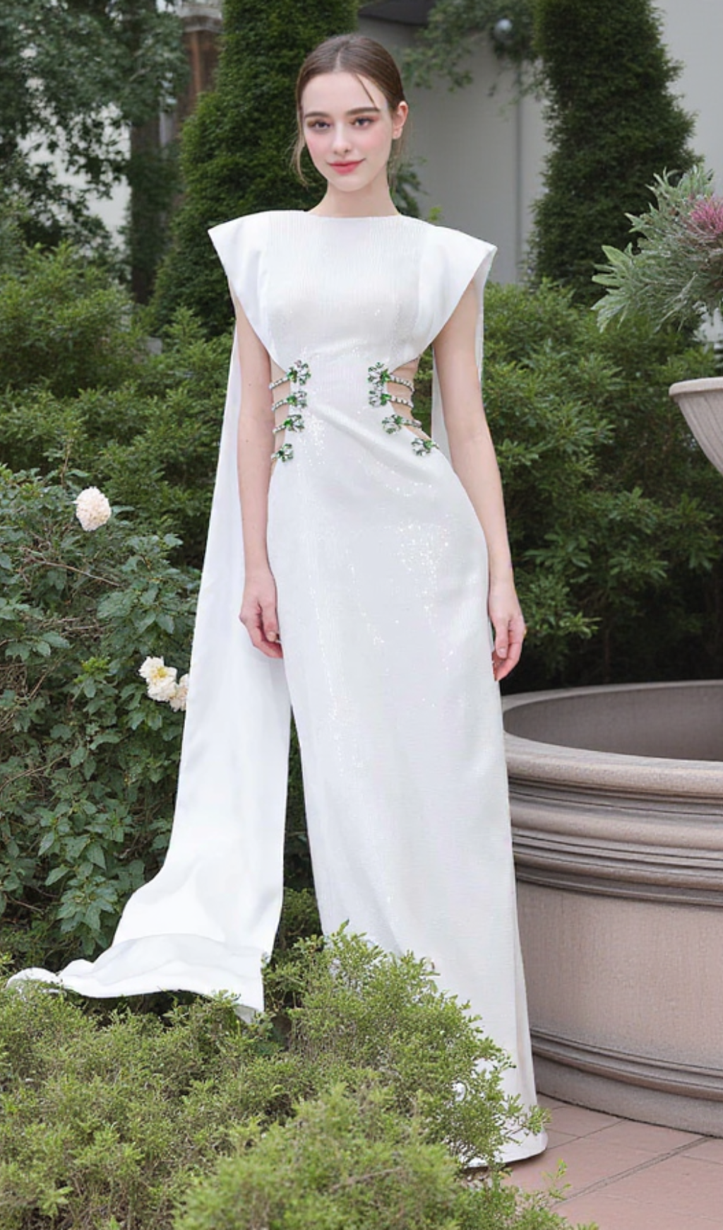 STUNNER SHEATH SYMMETRIC FLAP SEQUIN MAXI DRESS