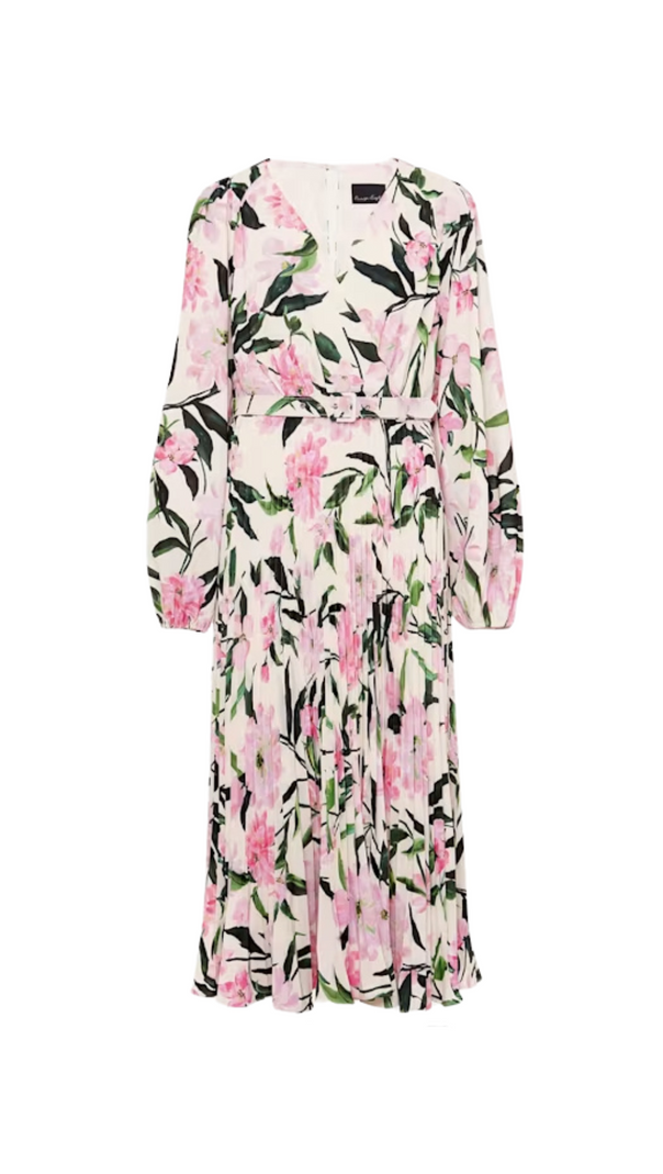 AIIZIE MULTI-COLOURED PENNY FLORAL PLEAT MIDI DRESS - product image