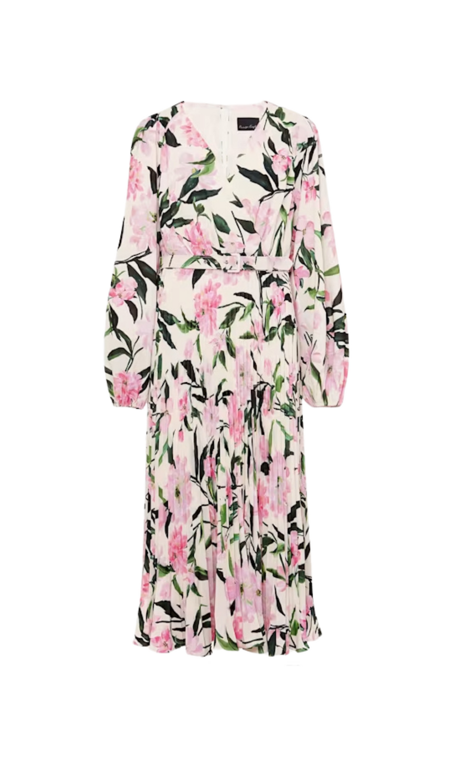 multi-coloured penny floral pleat midi dress