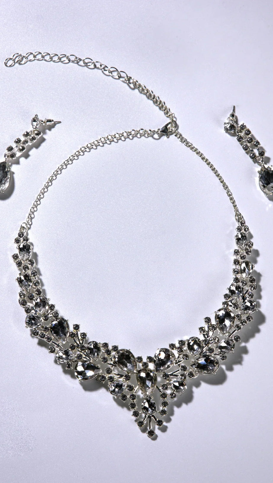 WENDY RHINESTONE CUBIC NECKLACE WITH EARRINGS