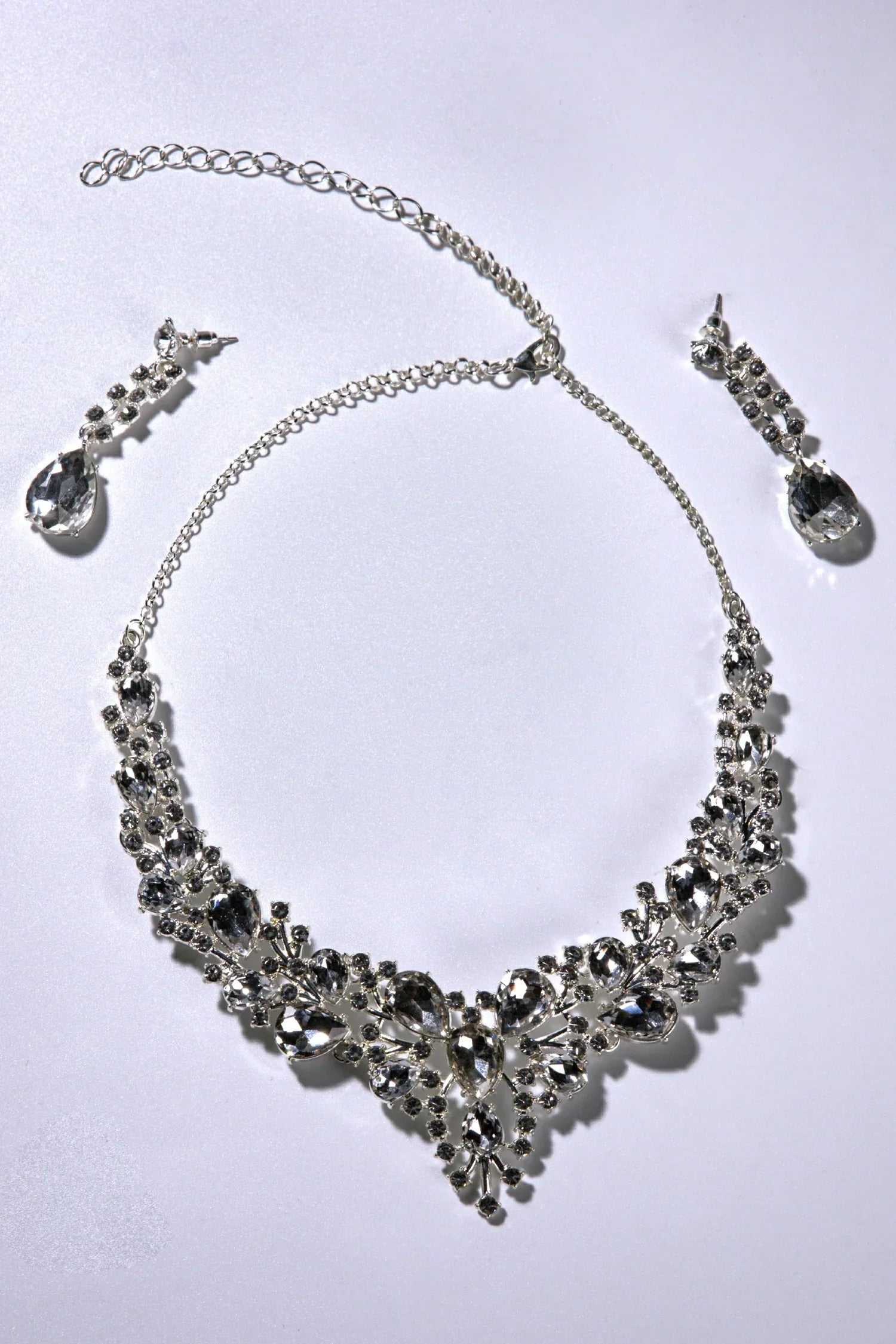 WENDY RHINESTONE CUBIC NECKLACE WITH EARRINGS