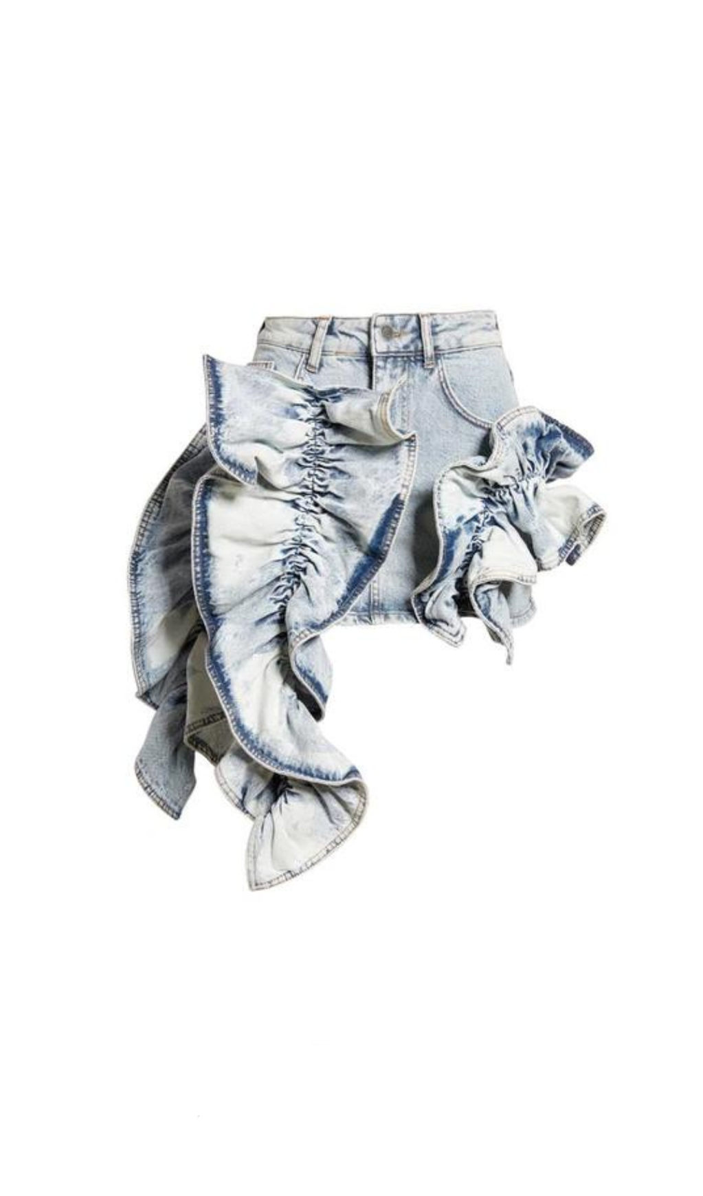 ERIN JEANSROCK MIT SAURE-WASH-RÜSCHEN