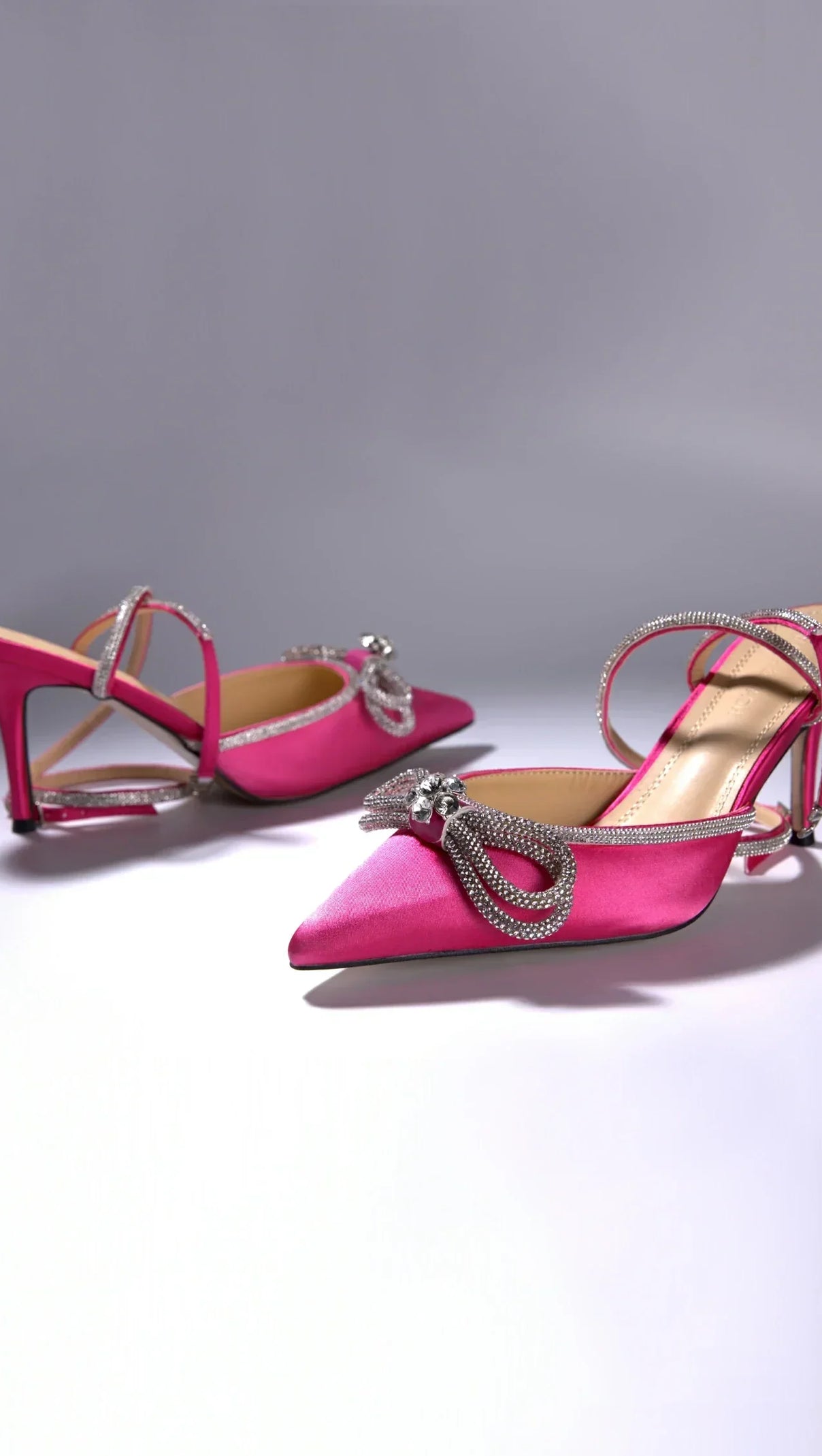 AIIZIE CRESSIDA RHINESTONES BOW BACK HEEL SHOES - product image