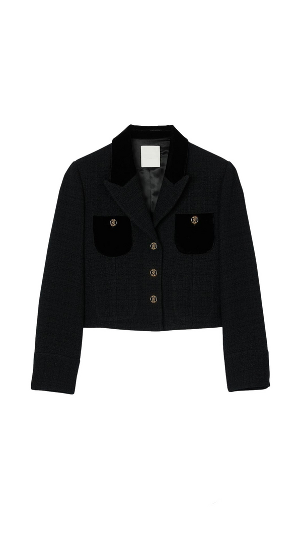 AIIZIE VIC CROPPED BLAZER IN BLACK - product image
