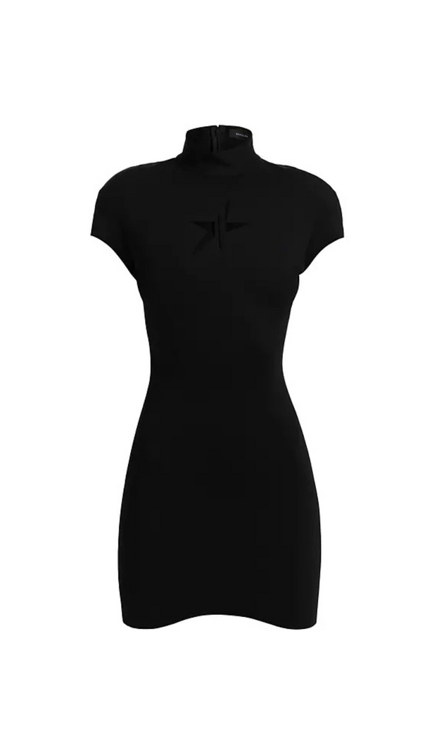 AIIZIE STAR CUT-OUT BODYCON MINI DRESS IN BLACK - product image