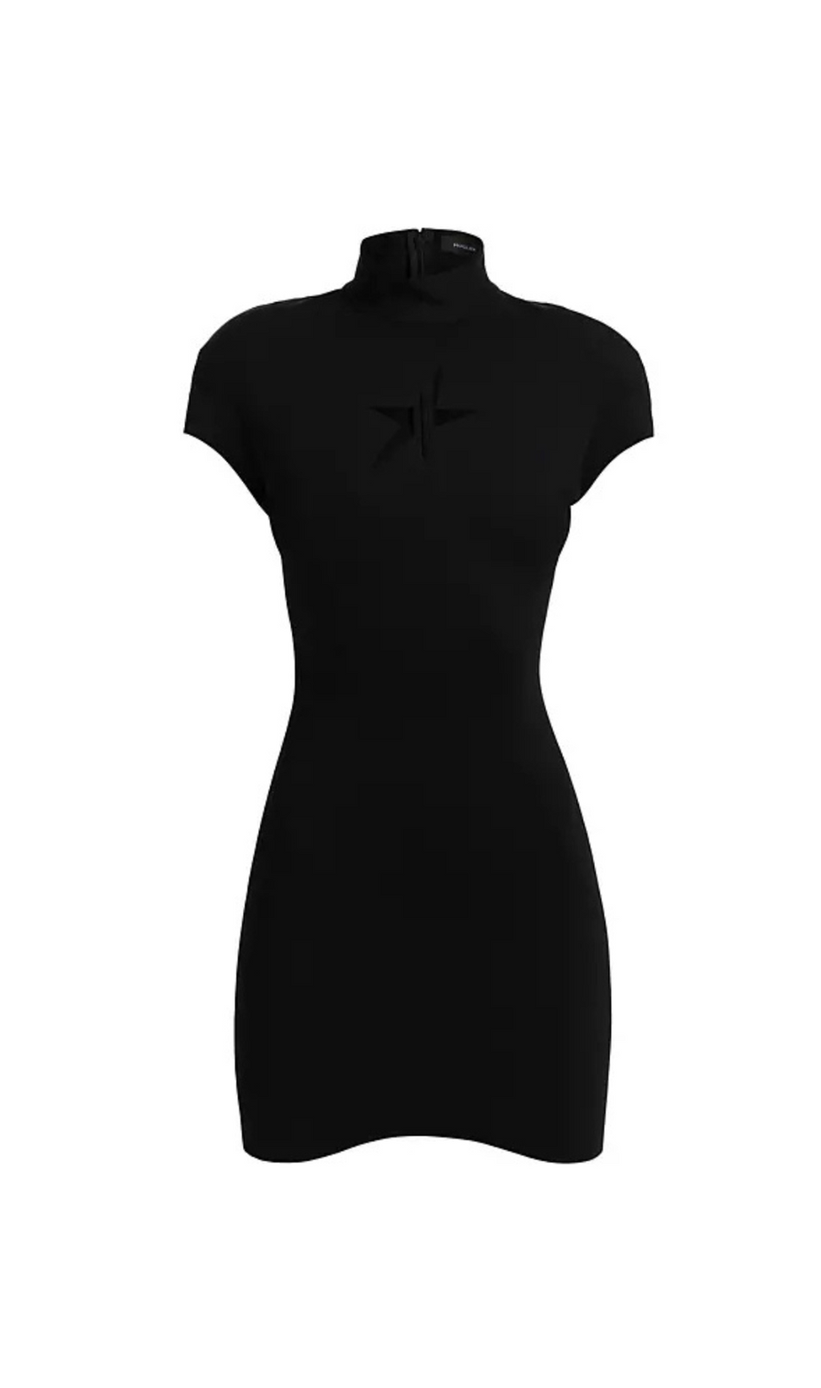Mini abito aderente con cut-out a stella in nero