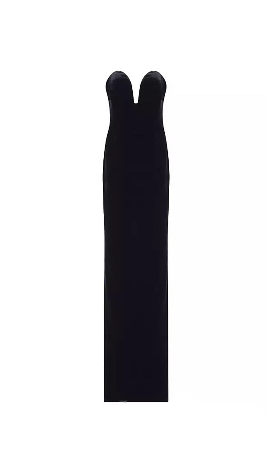 Hermosa – Trägerloses Seidenkleid mit Schleife in Schwarz