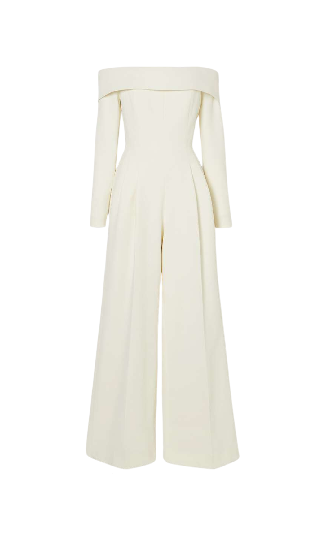 DOMINIC OFF-THE-SHOULDER CREPE JUMPSUIT IN IVORY