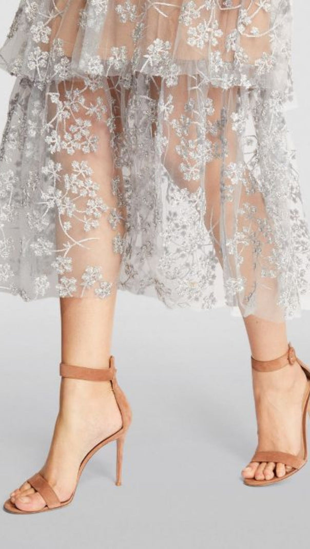 AIIZIE FLORAL EMBELLISHED MIDI DRESS IN BLUE - product image