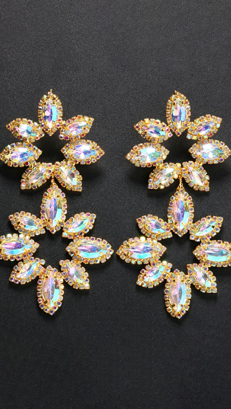 Brittanie Blumen-Strass-Ohrringe