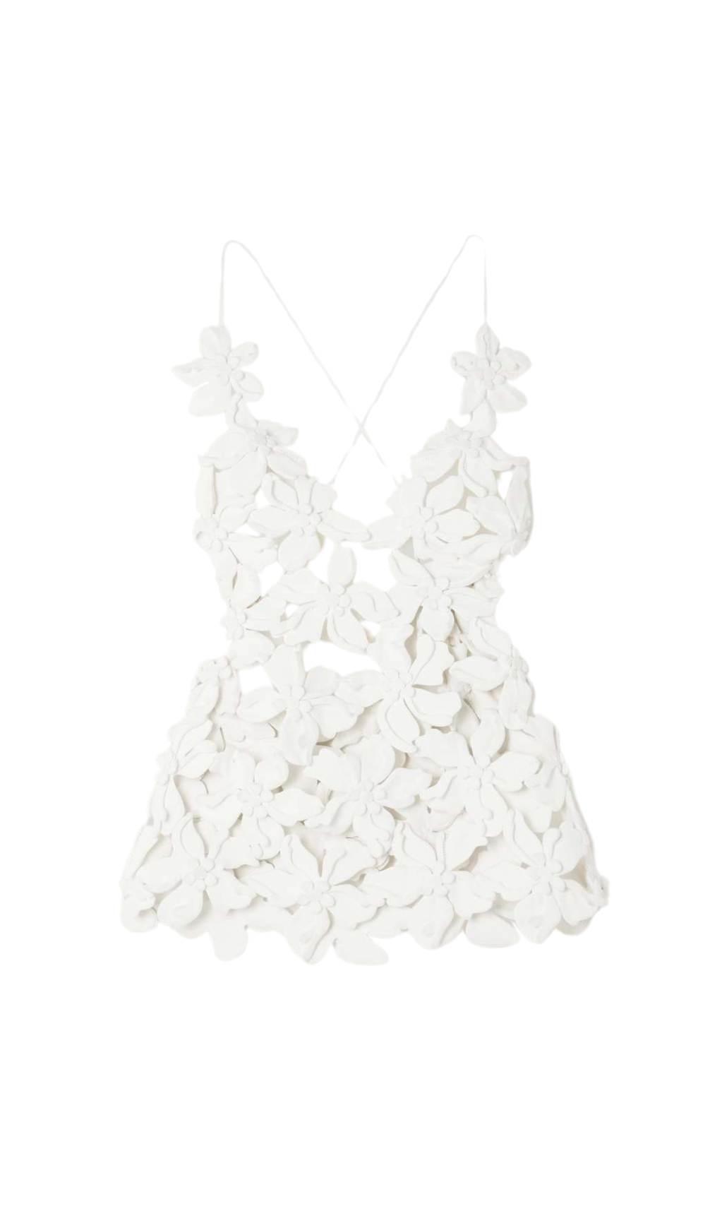 GRISELDA CUTOUT APPLIQUÉD COTTON TOP IN WHITE