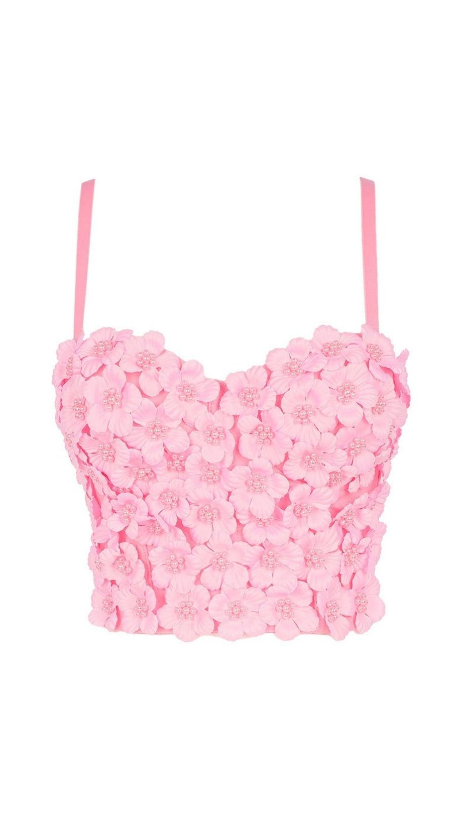 PINK FLOWER CRYSTAL TOP