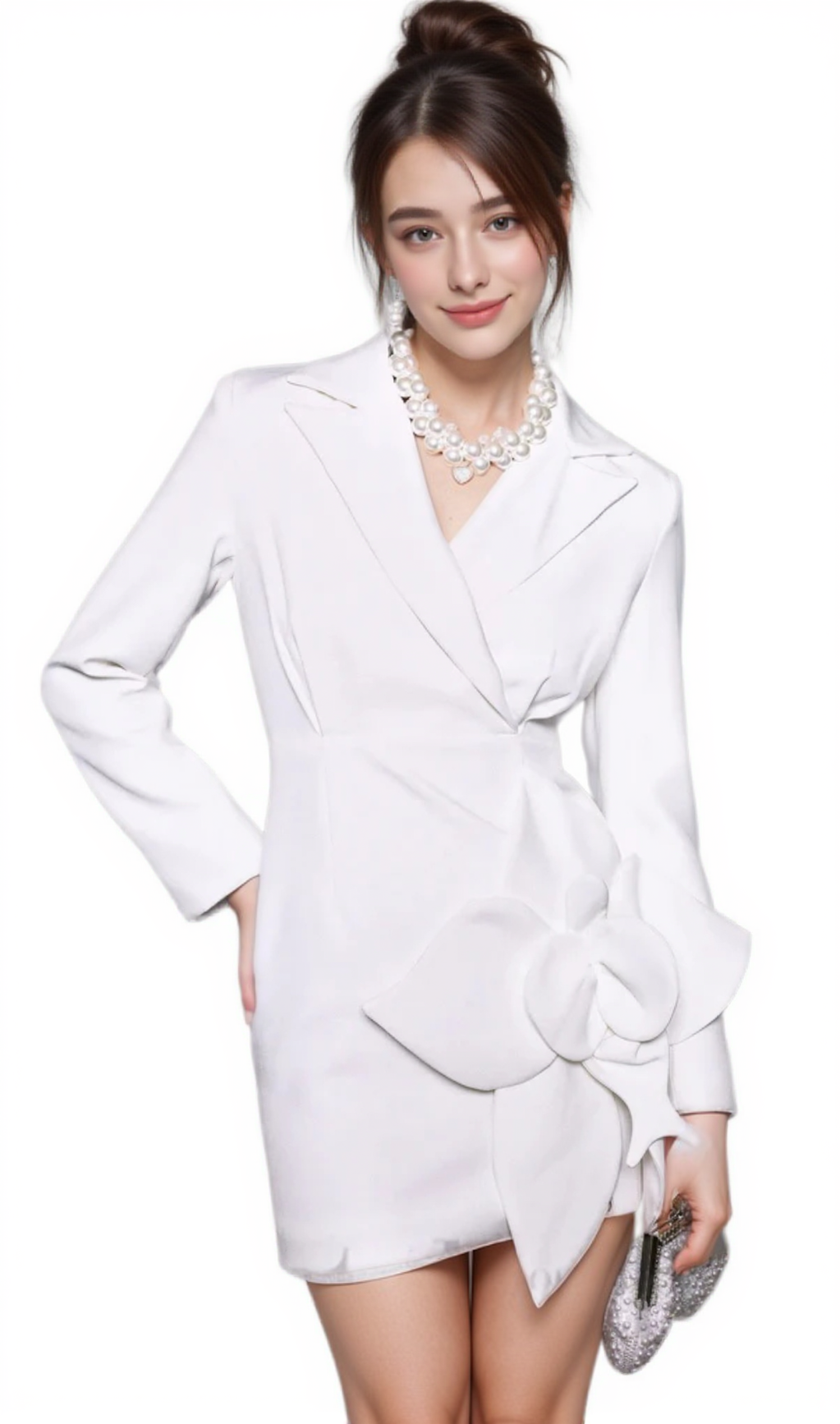 BERNICE FORINA FLOWER BLAZER DRESS IN WHITE