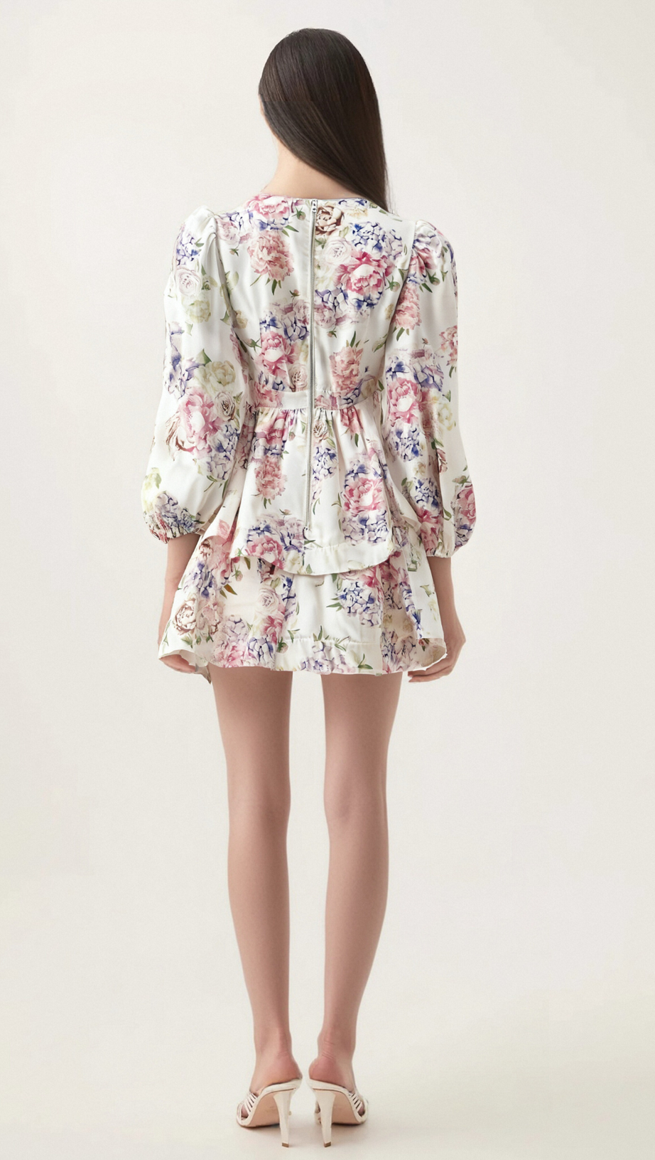 ENORA FLORAL-PRINT TIERED MINI DRESS