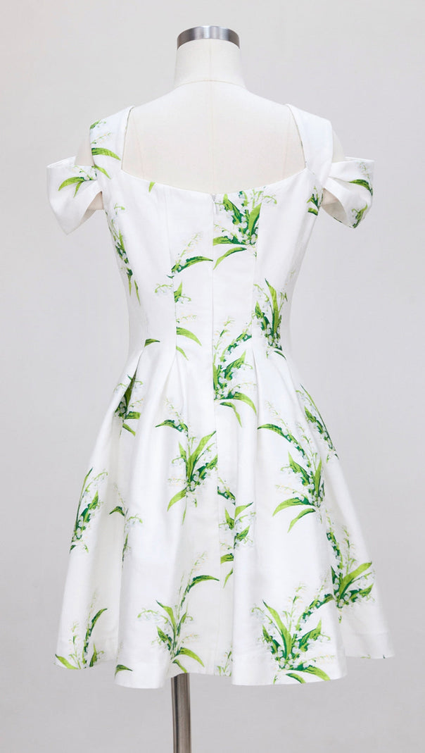 AIIZIE FLORAL PRINTED MINI DRESS IN WHITE - product image