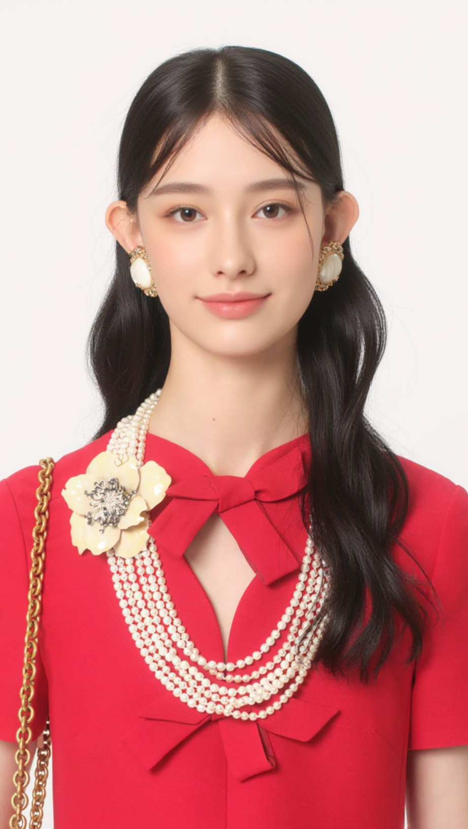 CREPE COUTURE BOW MINI DRESS IN RED