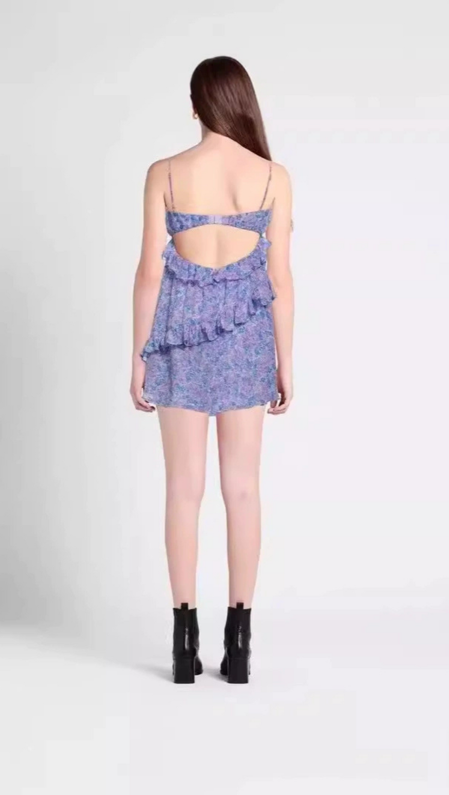 MINI ABITO CON VOLANT E DECORAZIONI FLOREALI