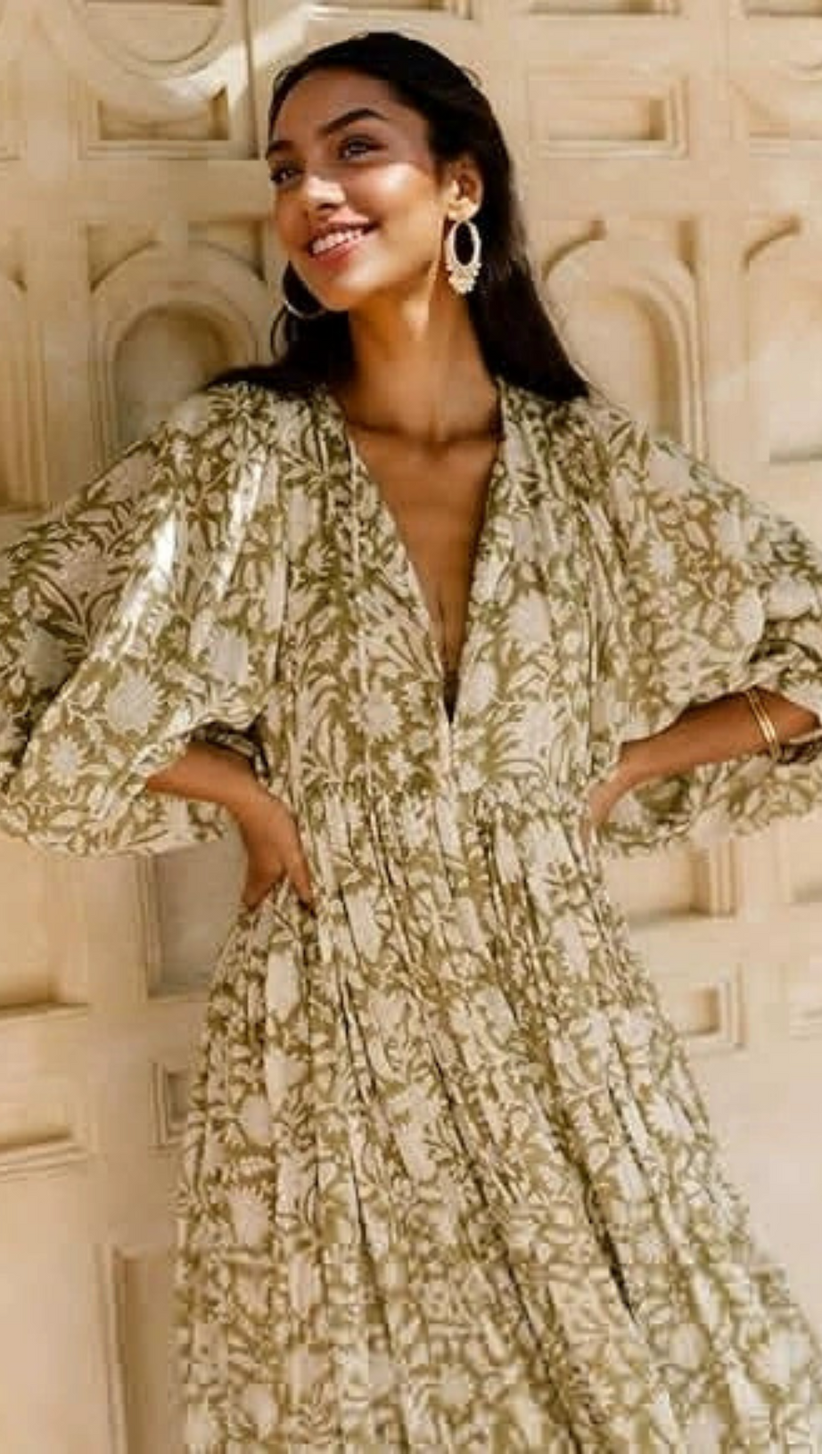 ANUNCIACION EMBROIDERED COTTON LACE DRESS