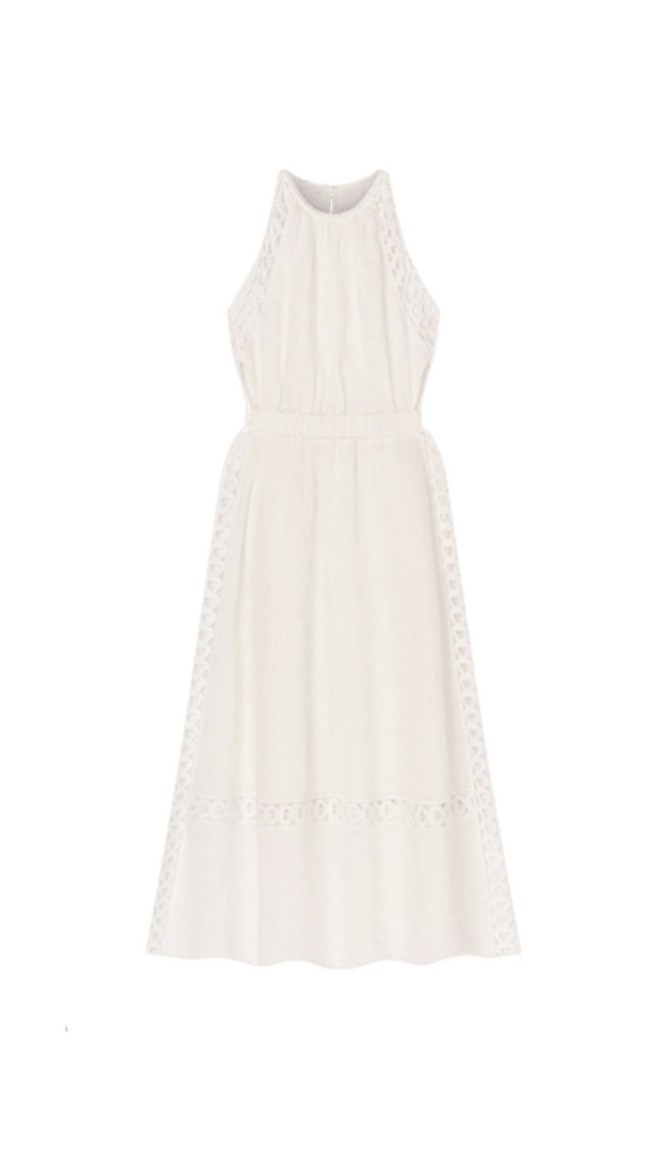 CORALIE HEART LACE MIDI DRESS IN WHITE