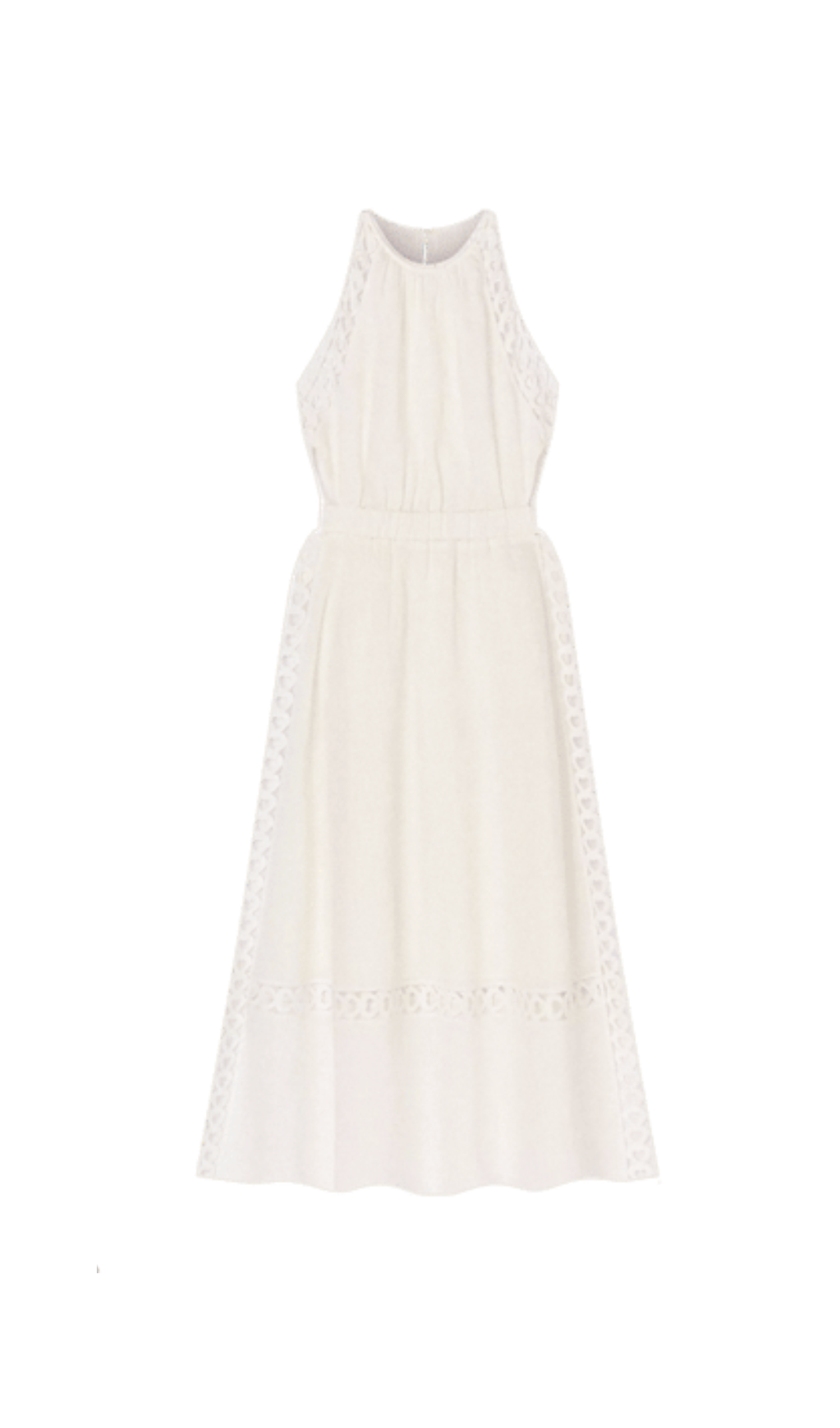 CORALIE HEART LACE MIDI DRESS IN WHITE
