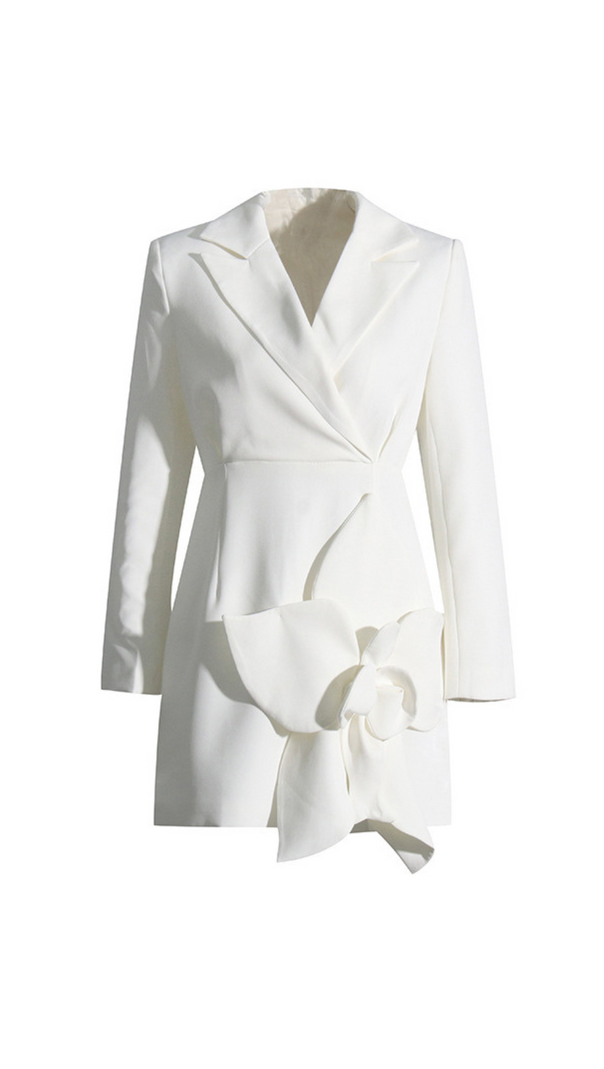 AIIZIE BERNICE FORINA FLOWER BLAZER DRESS IN WHITE - product image