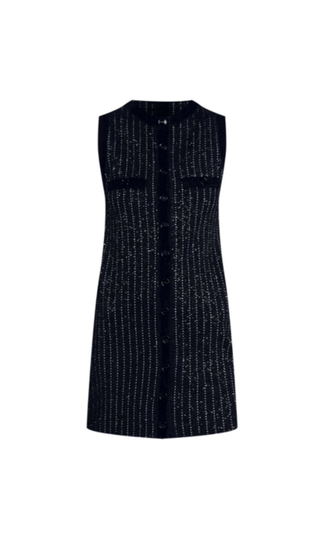 MINI DRESS IN BLACK WITH STRIPE EMBELLISHED