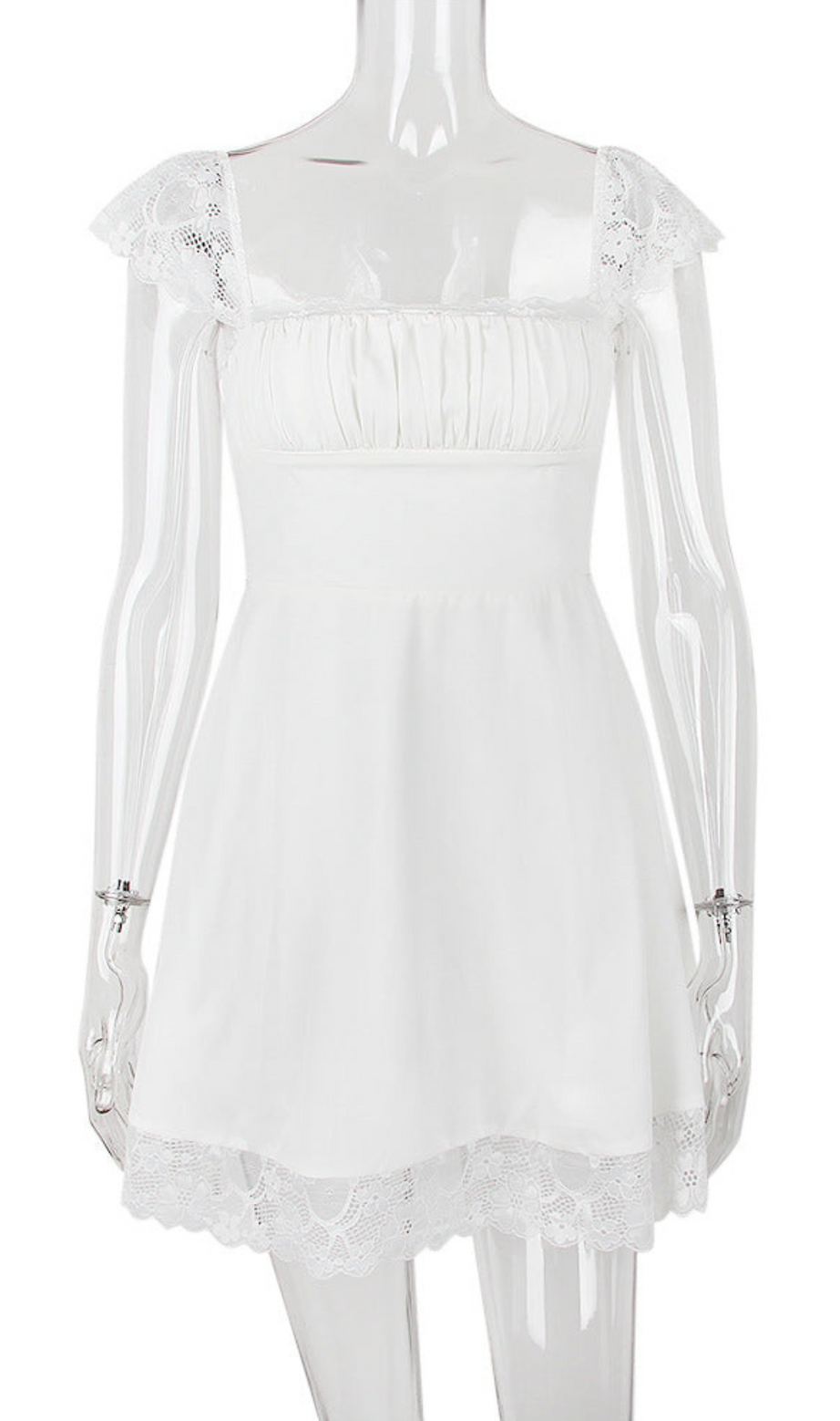 SATIN  LACE MINI DRESS