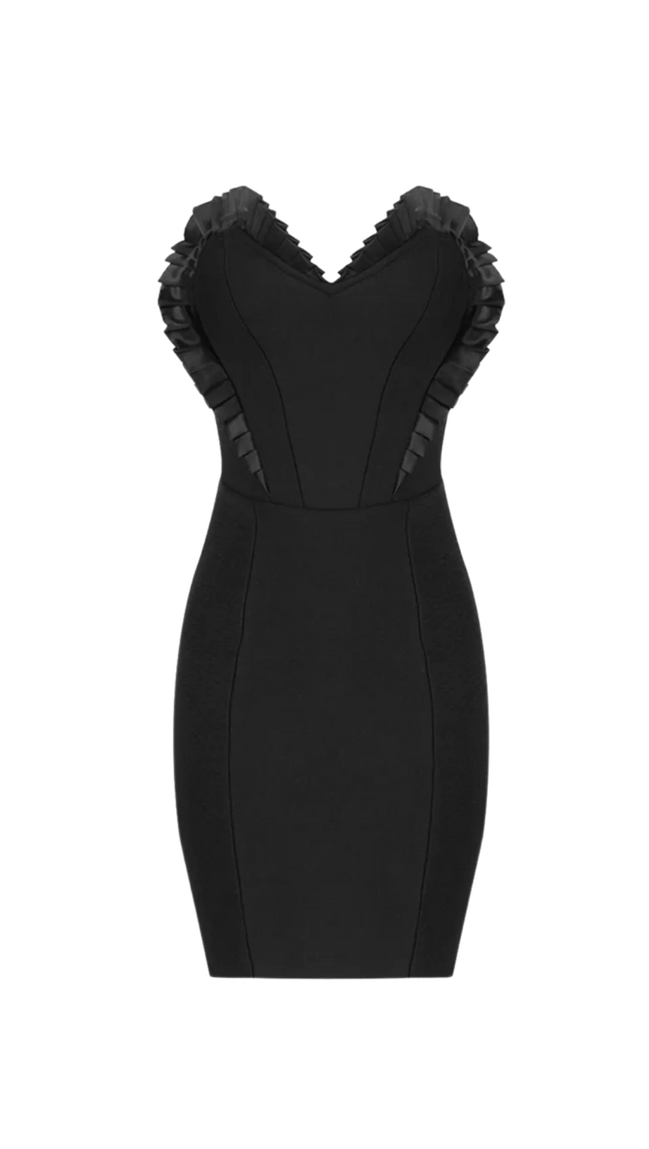 Mini abito aderente con fasciatura e cut-out senza maniche nero 