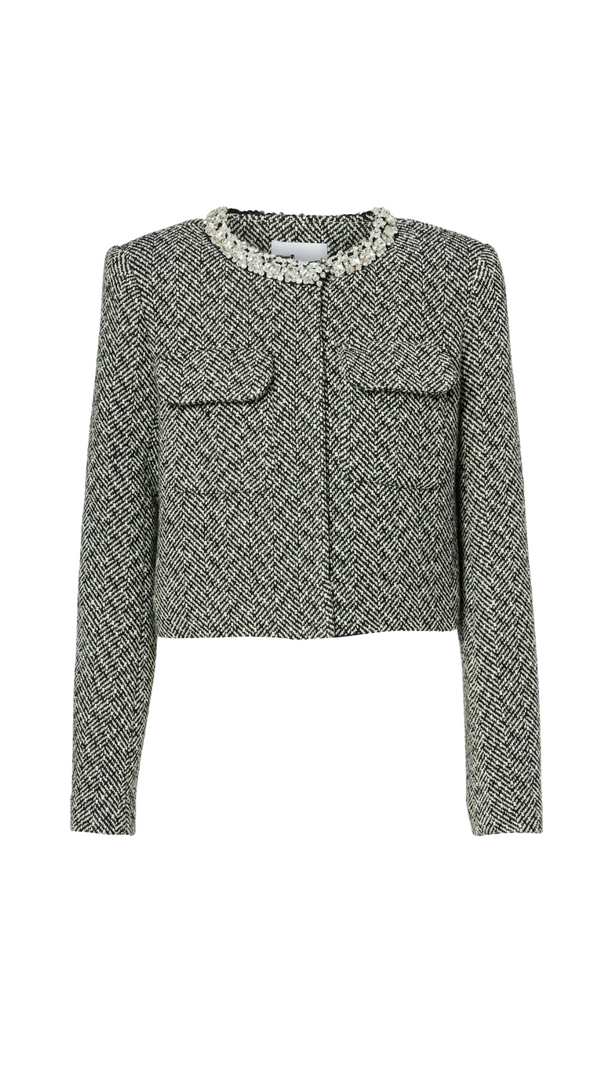 AIIZIE BERYL RHINESTONE EMBELLISHMENT JACKET IN BLACK - product image