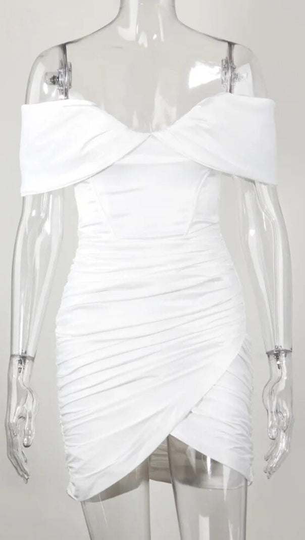 AIIZIE IVORY TUBE TOP PLEATED DRESS - product image