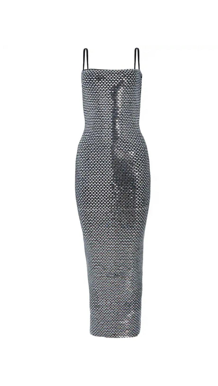 KYREE EMBELLISHED KNIT MIDI DRESS IN BLACK