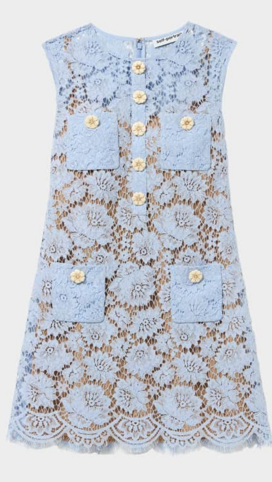 Blaues Minikleid aus feiner Spitze