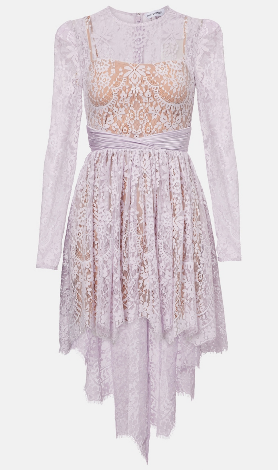 Lilac Lace Satin Mini Dress