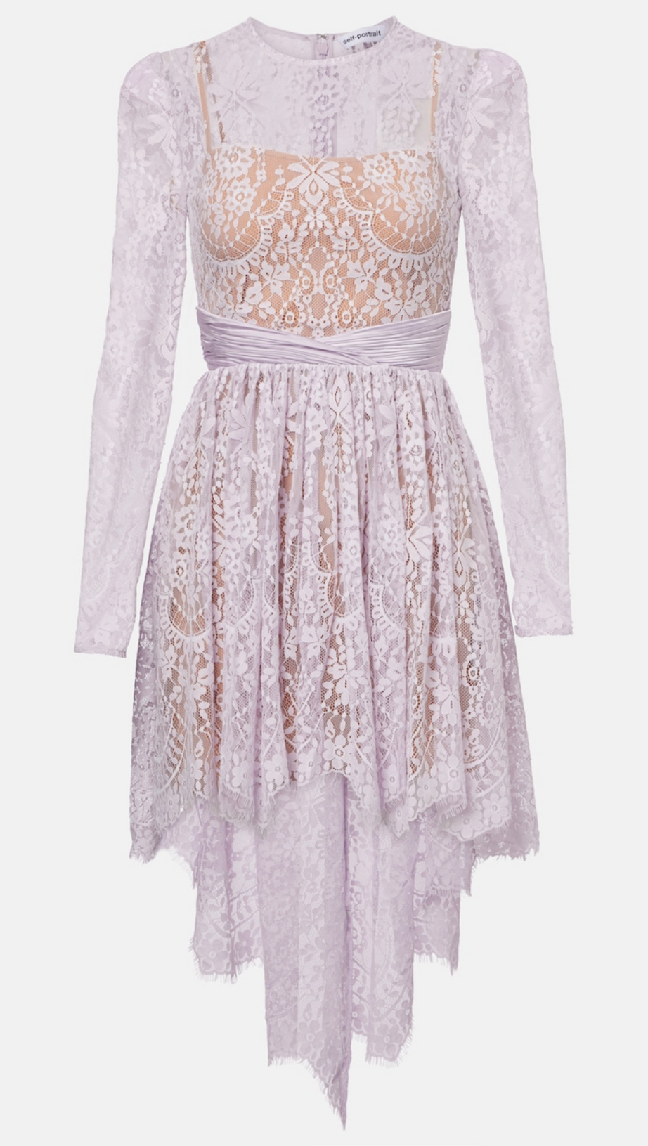 LILAC LACE SATIN MINI DRESS