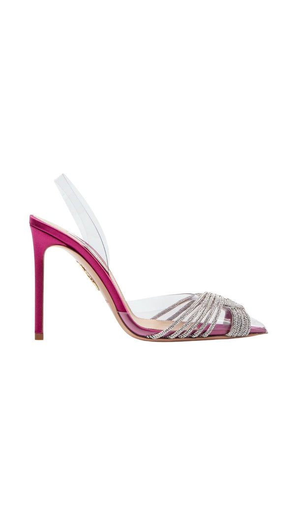 SANDALEN MIT KRISTALLVERZIERUNG IN PINK