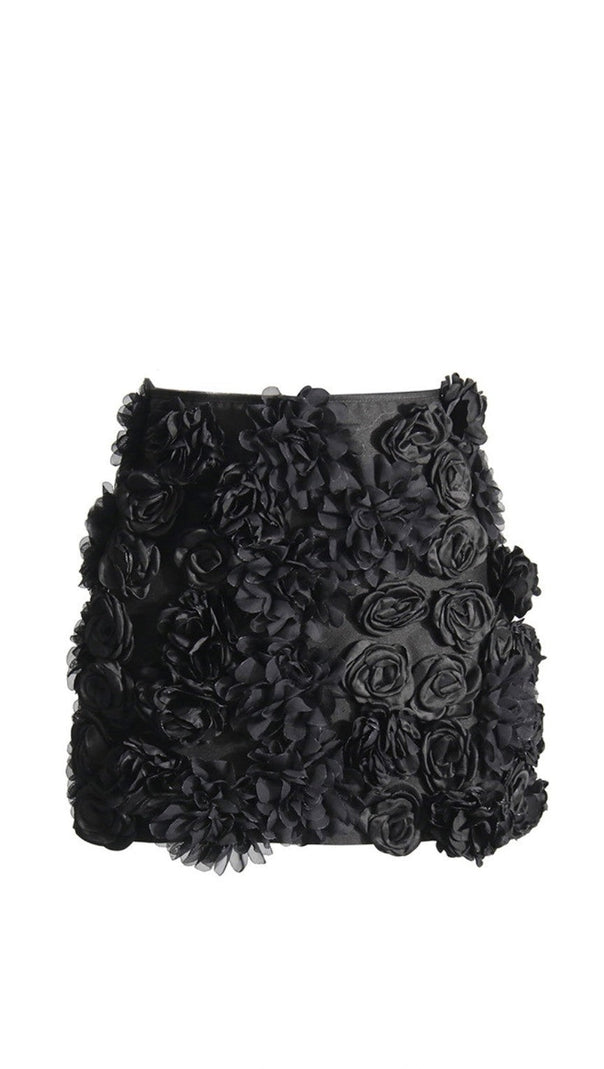 AIIZIE ANCHALEE BLACK FLOWER MINI SKIRT - product image