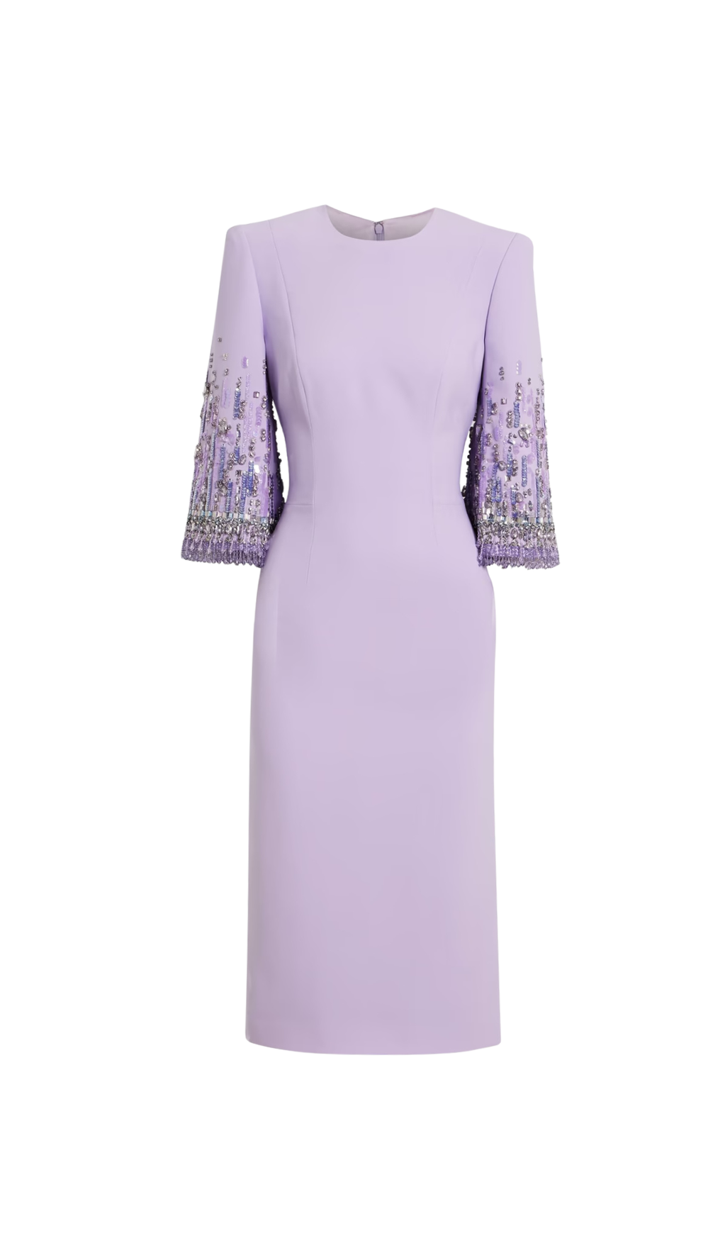 BERGMAN EMBELLISHED CREPE MIDI DRESS IN LAVENDER