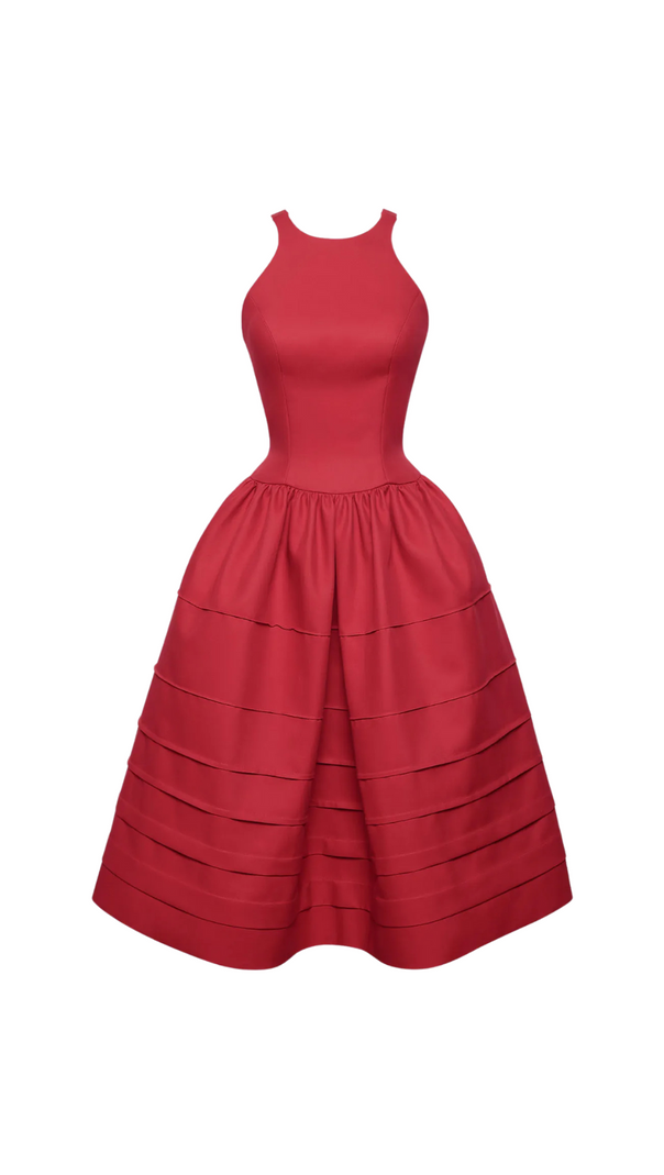 AIIZIE BERRY BELL-SHAPED MINI DRESS IN RED - product image