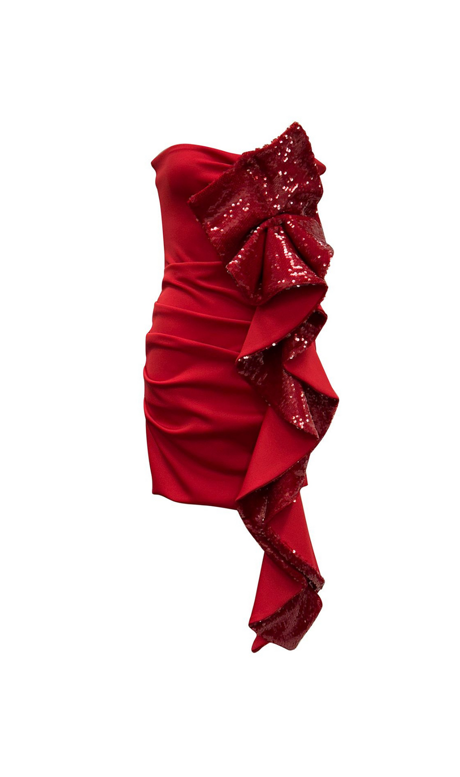 Amelia – Rotes Minikleid mit Paillettenrüschen