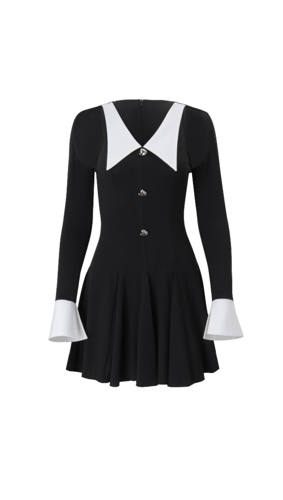 TWO-TONE HOLLOW HALTER MINI DRESS