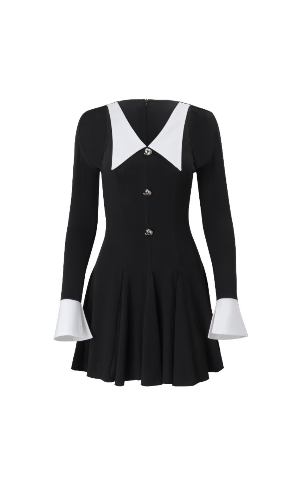 TWO-TONE HOLLOW HALTER MINI DRESS