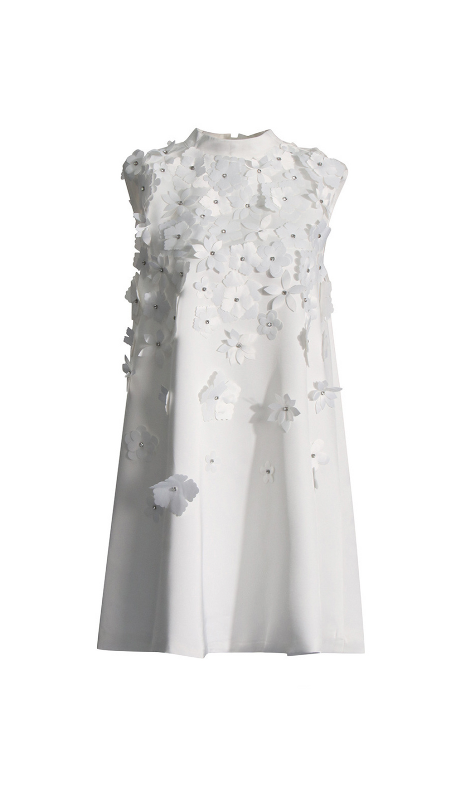 LYDIA MINIKLEID MIT STEHKRAGEN UND BLUMENAPPLIKATION